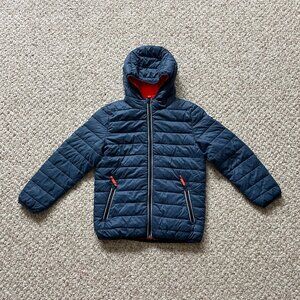 Mini Boden Navy "Cosy Pack-away" Puffer Hooded Winter Jacket